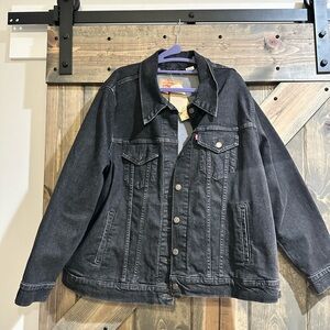 Levi Strauss black fringe Jean jacket